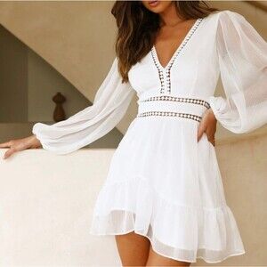 Sage & Paige In Heaven Mini Dress chic boho white Size Medium